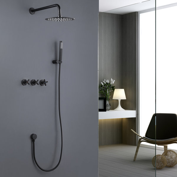 MODLAND Wall Mounted Bathroom Shower System Concealed Installation Rain